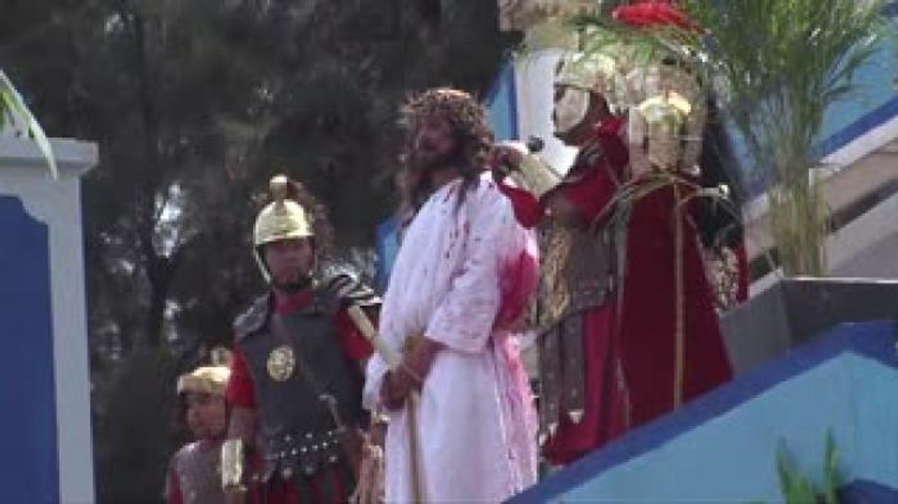 Saldo blanco en la 172 representación de la Pasión de Cristo en Iztapalapa