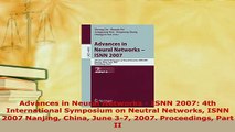 PDF  Advances in Neural Networks  ISNN 2007 4th International Symposium on Neutral Networks Free Books