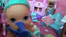Anna and Elsa Snow Holiday Part 1 Olaf Toddlers Meet Snow Seal Disney Frozen Snowboarding Slide Fun