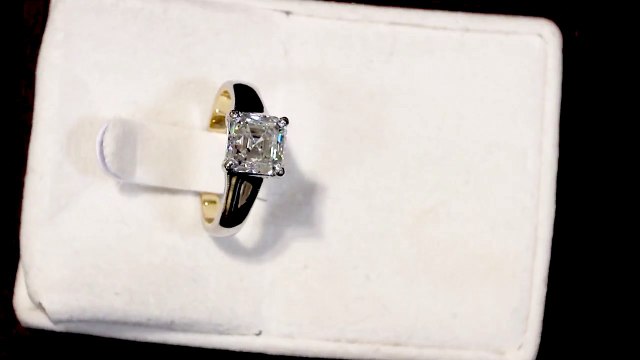 Asscher Cut Diamond Ring Yellow Gold