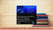 PDF  Administering SAP R3 HR  Human Resources Module  EBook