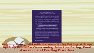 Read  Helping Your Child with Extreme Picky Eating A StepbyStep Guide for Overcoming Ebook Free