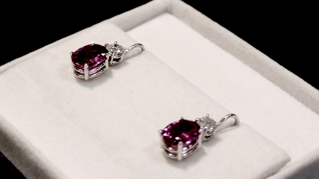 Pink Sapphire and Diamond Earrings