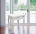 Title :  Songmics white Dressing Table Stool with cream cusion padded for piano