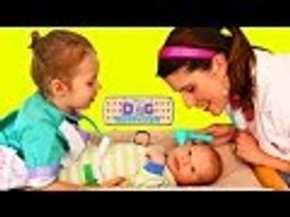 Disney | Baby Doctor Newborn Check Up Dr Sandra McStuffins & Daughter Ava Real Scale + Hospital Visit