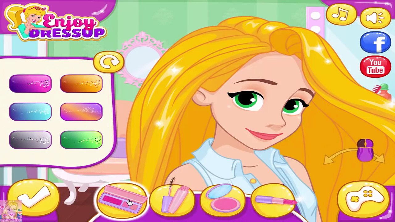 Rapunzel Love Rush - Disney Princess Rapunzel Driving Car, Makeup and Dress Up Game