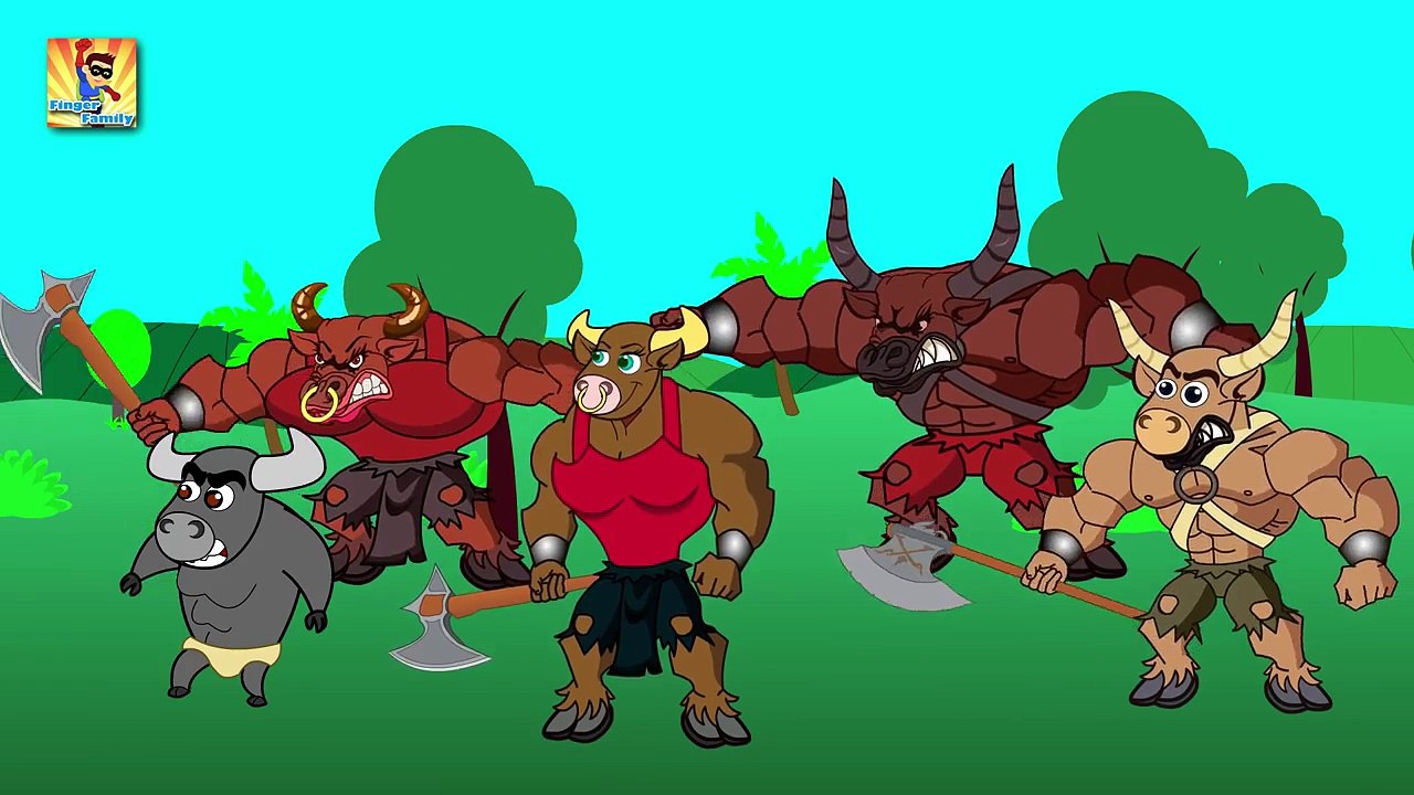 Crazy Dinosaur Vs Crazy Bull man Finger Family Rhyme | The Finger Family Songs | Animals Cartoons