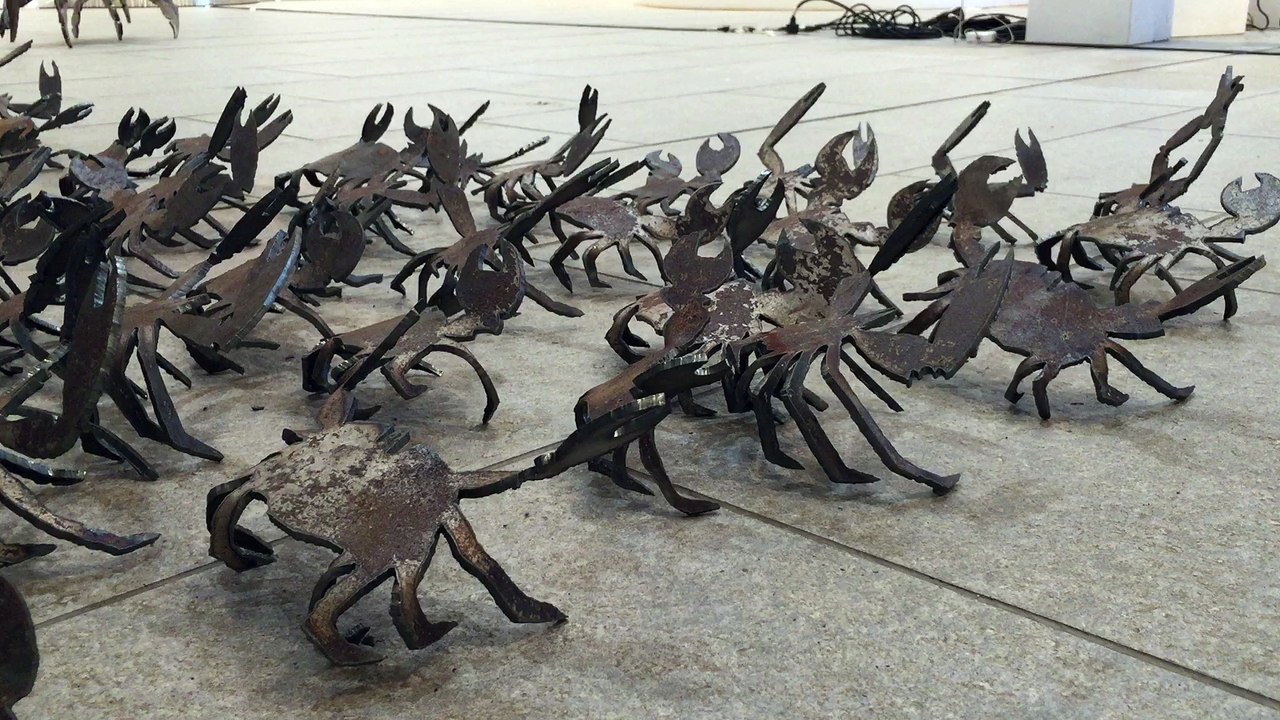 Le bal des crabes, exposition "Panier de crabes VIII et autres sculptures" de Jérôme Durand, Le Cap, Plérin, 2015