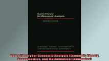 READ book  Game Theory for Economic Analysis Economic Theory Econometrics and Mathematical  FREE BOOOK ONLINE
