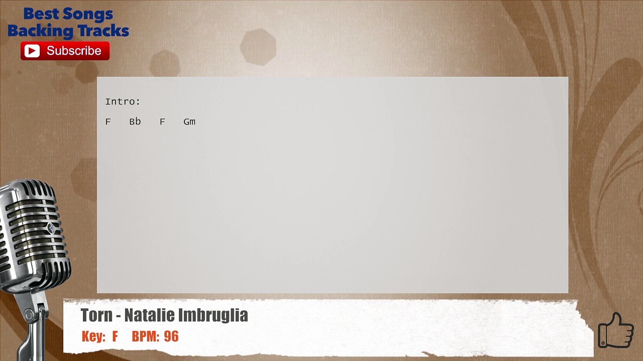 Torn - Natalie Imbruglia Vocal Backing Track with chords and lyrics