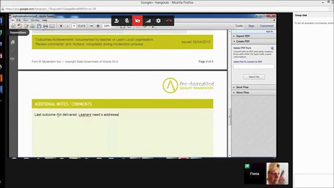 networking degrees online -  Google Hangouts Online ACFE A-Frame Moderation