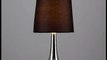 Title :  Pair of - Modern Chrome Teardrop Touch Table Lamps with Black Fabric S