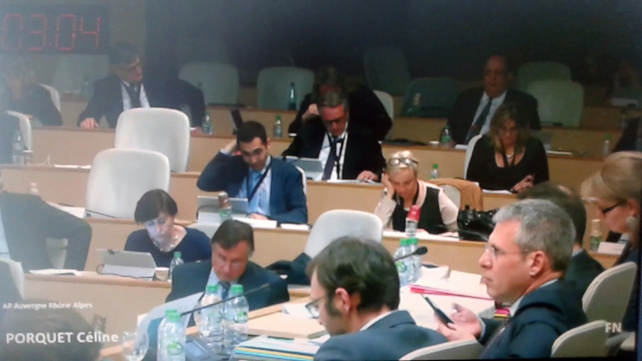 Intervention  à l'assemblée plenière / région Rhône Alpes Auvergne
