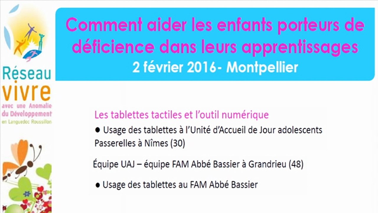 Comment aider les enfants déficients dans leurs apprentissages - les tablettes tactiles et l'outil numérique