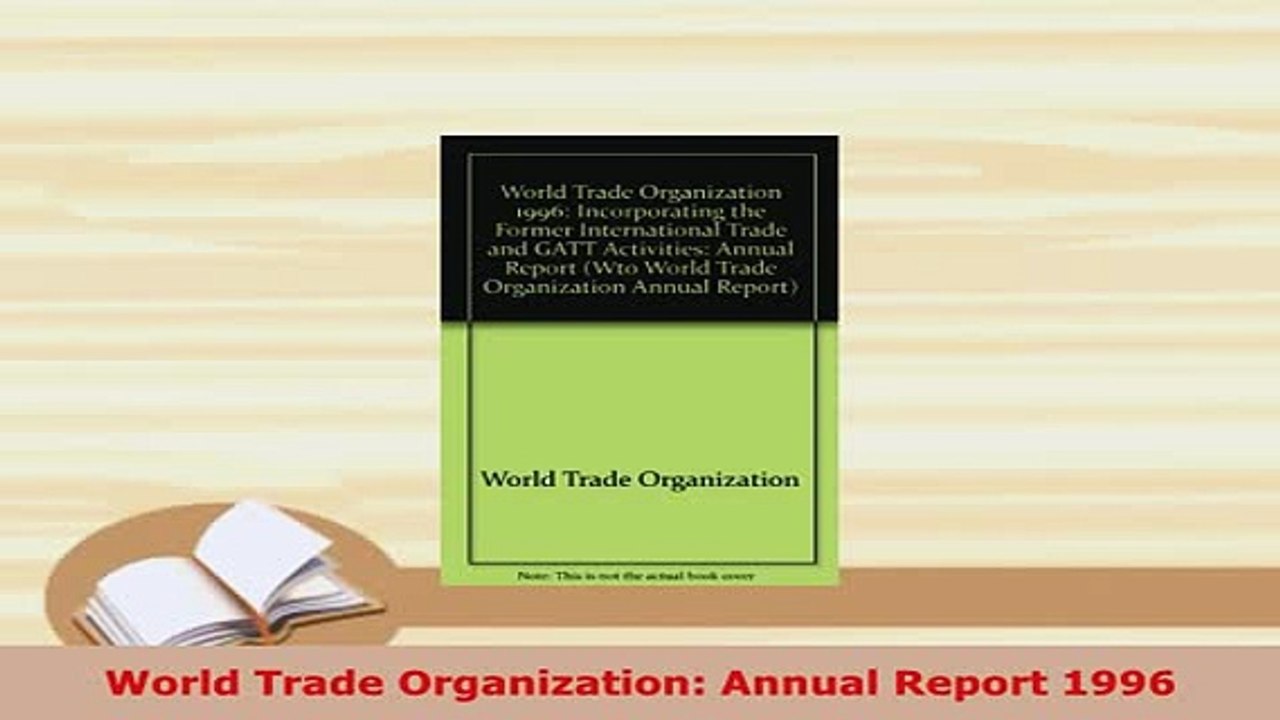 PDF  World Trade Organization Annual Report 1996 Read Online