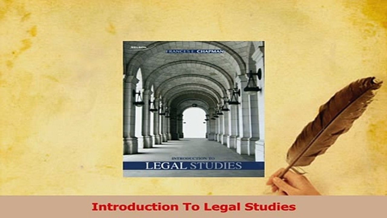 Read  Introduction To Legal Studies Ebook Free