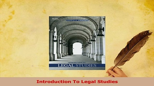 Read Introduction To Legal Studies Ebook Free