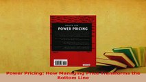 Download  Power Pricing How Managing Price Transforms the Bottom Line Ebook