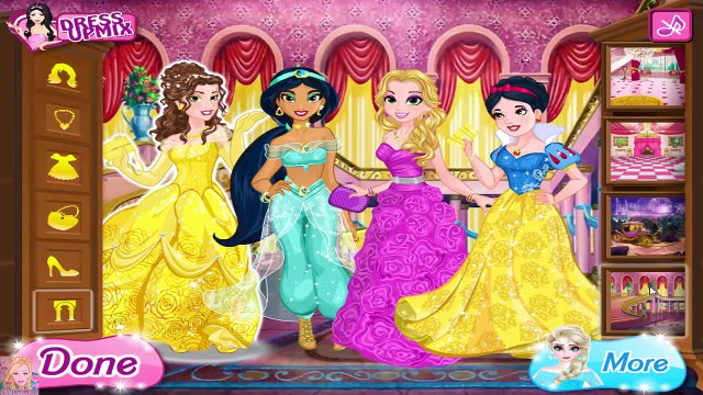 Disney Princess Graduation Ball - Princess Belle Jasmine Rapunzel and Snow White Dress Up