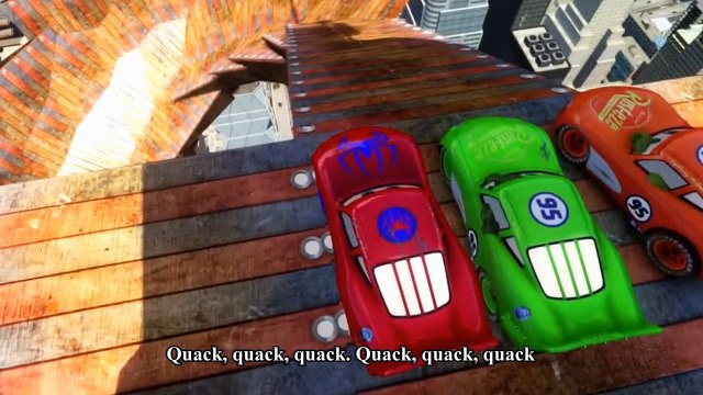 Cars Songs For Kids ♪ Six Little Ducks ♪ HULK, Spider-man Epic Race Custom Cars