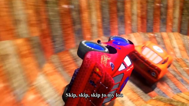 Cars Songs For Kids ♪ Skip to My Lou ♪ HULK, Spider-man Epic Race Custom Cars