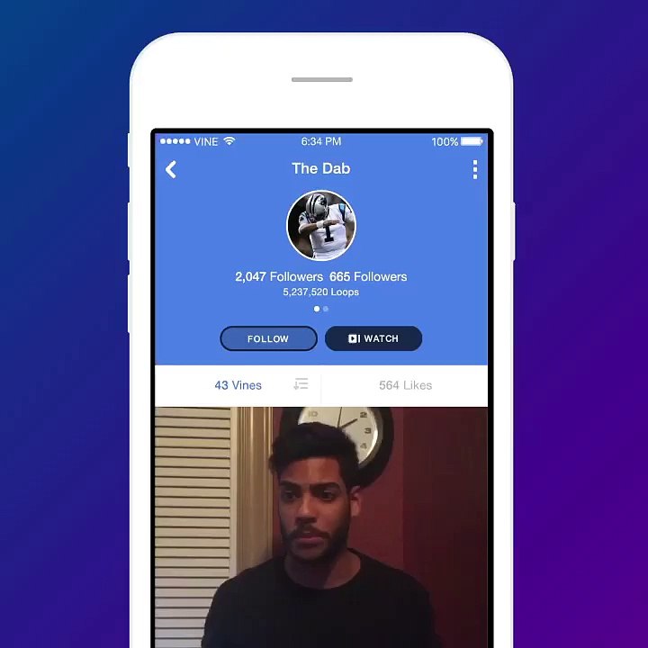 Vine - "Watch" button