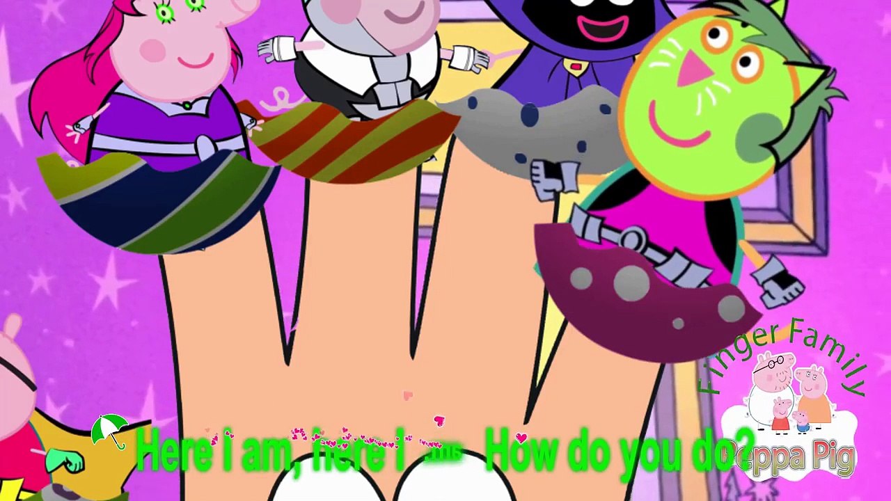 Peppa Pig Finger Family Song - Peppa Pig Teen Titans Go & Halloween Magical Surprise Eggs Songs