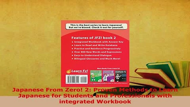 PDF Japanese From Zero 2 Proven Methods to Learn Japanese for Students and Professionals Download Full Ebook