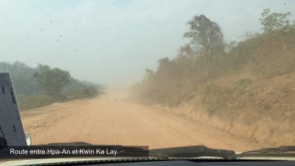 Birmanie : la route entre Hpa-An et Kwin Ka Lay