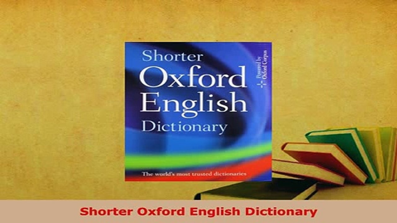 PDF  Shorter Oxford English Dictionary Download Online