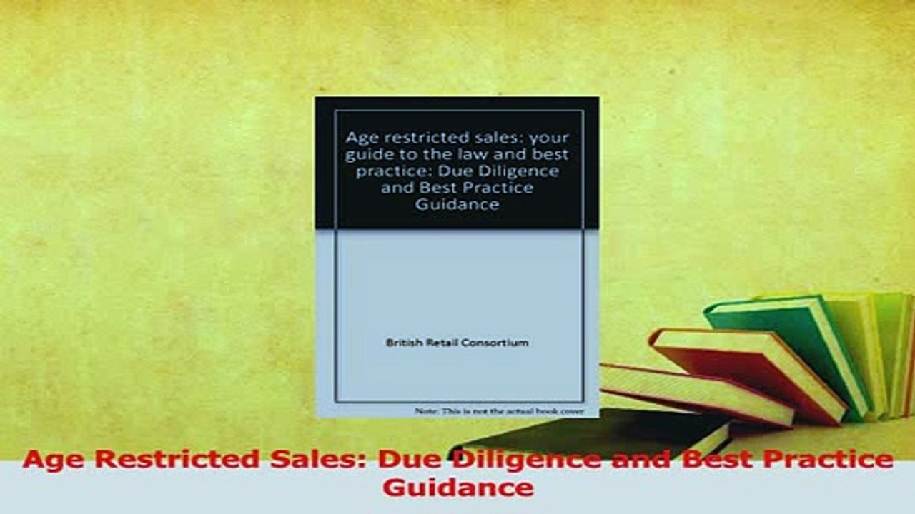 Read  Age Restricted Sales Due Diligence and Best Practice Guidance PDF Free