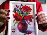 Original Still Life Poppies Oil Painting 100% Handmade