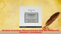 PDF  Student Activities Manual Answer Key for Treffpunkt Deutsch Grundstufe Download Online