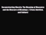 Reconstructing Obesity: The Meaning of Measures and the Measure of Meanings: 2 (Food Nutrition