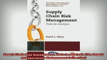 EBOOK ONLINE  Supply Chain Risk Management Tools for Analysis The Supply and Operations Management READ ONLINE