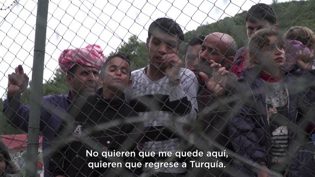 Refugiado sirio en el centro griego de Samos