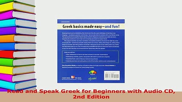 PDF Read and Speak Greek for Beginners with Audio CD 2nd Edition Read Full Ebook