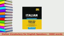 PDF  Italian Vocabulary for English Speakers  3000 words Download Full Ebook