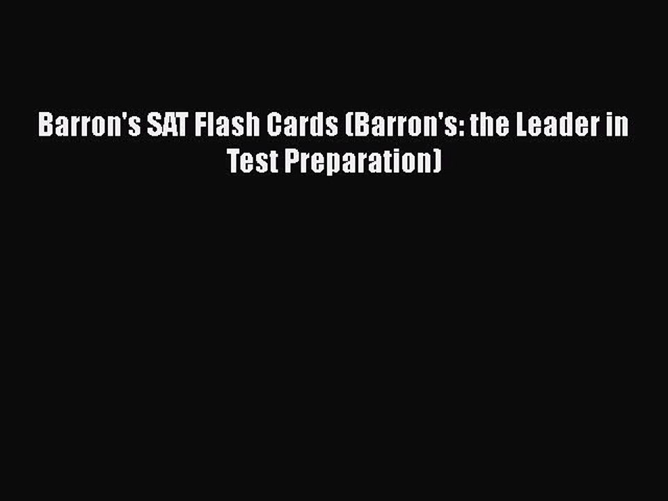 PDF Barron's SAT Flash Cards (Barron's: the Leader in Test Preparation)  Read Online