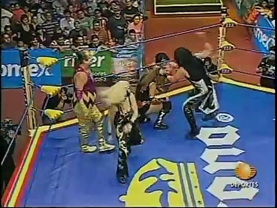 AAA-SinLimite 2009-05-21 Aguascalientes 02 Billy Boy, Polvo de Estrellas & Sexy Star vs. El Gato Eveready, Fabi Apache & Pimpinela Escarlata