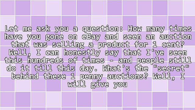 Listing 1 Penny Auctions On eBay