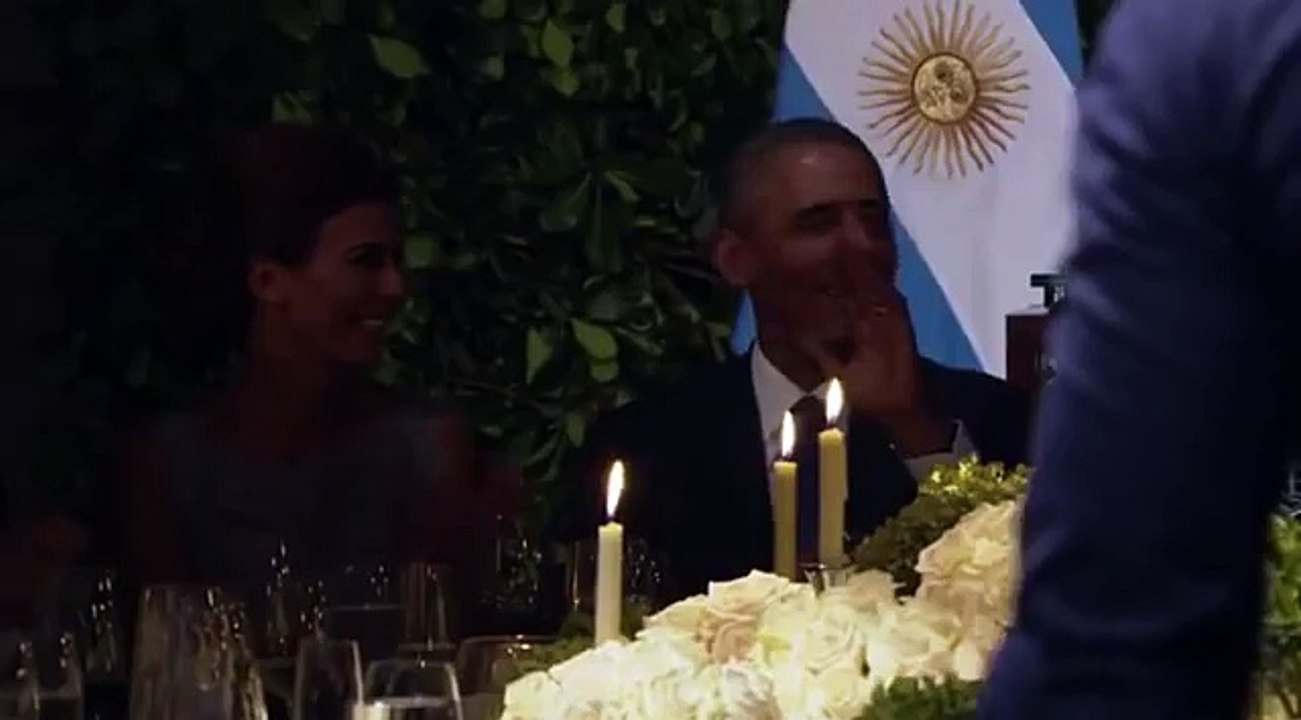 President Obama dancing  at the Argentina State Dinner