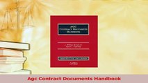 Read  Agc Contract Documents Handbook Ebook Free