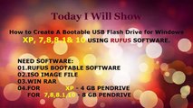 How To Create Bootable Pendrive For Win XP_7_8_8.1_10  (rufus)