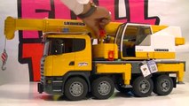 RC Bruder Scania R-Series Liebherr Crane Truck and Big excavator Toys