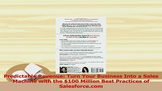 Read  Predictable Revenue Turn Your Business Into a Sales Machine with the 100 Million Best Ebook Free