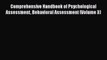[Read book] Comprehensive Handbook of Psychological Assessment Behavioral Assessment (Volume