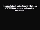 Read Research Methods for the Behavioral Sciences (PSY 200 (300) Quantitative Methods in Psychology)