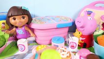 Play Doh Peppa Pig Picnic Basket Cesta de Picnic Dora The Explorer Play Doh Kitchen Toy Food Part 5