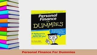 Read  Personal Finance For Dummies PDF Free